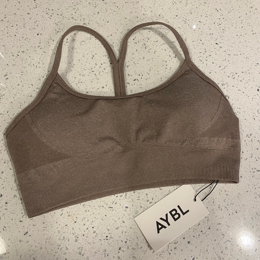 Brand New With Tags AYBL taupe marl sports bra SOLD OUT ONLINE